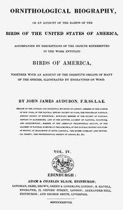 Cover of Ornithological biography, Vol. 4...