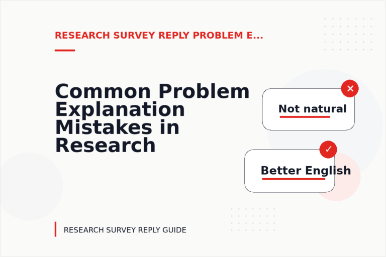 Common Problem Explanation Mistakes in Research Survey Reply English