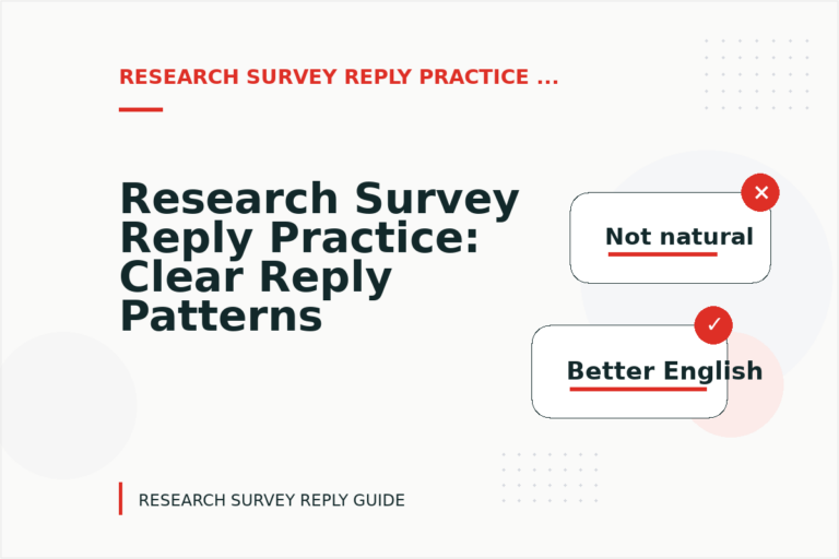 Research Survey Reply Practice: Clear Reply Patterns