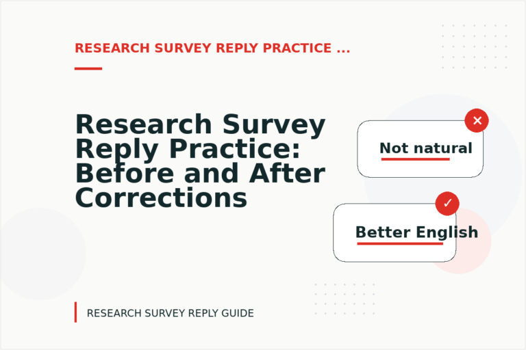 Research Survey Reply Practice: Before and After Corrections