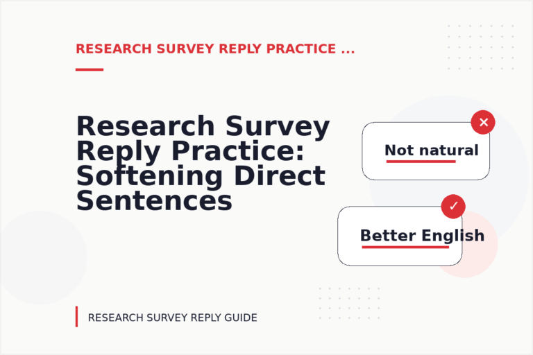 Research Survey Reply Practice: Softening Direct Sentences Research Survey Reply Practice: Softening Direct Sentences