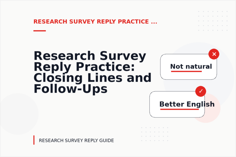 Research Survey Reply Practice: Closing Lines and Follow-Ups